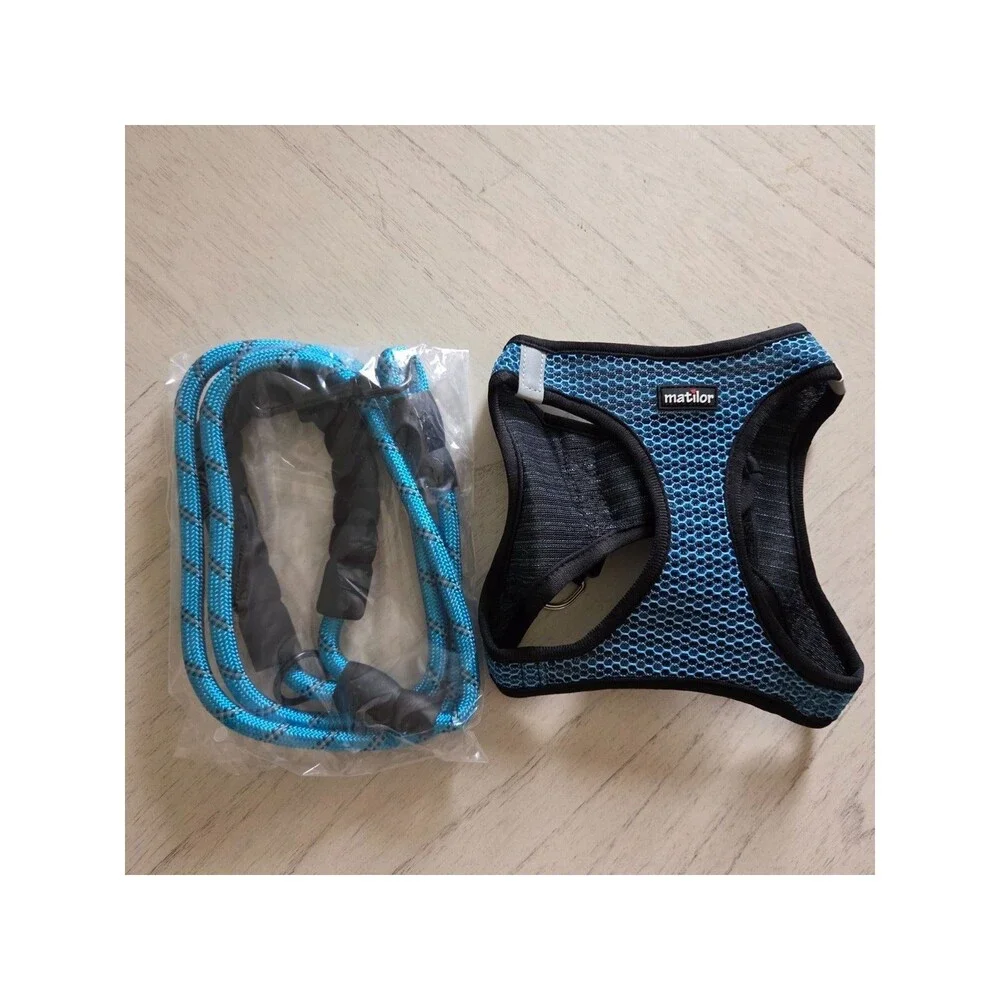 MatilorHarness Step-in Breathable Puppy Cat Dog Vest Harness - Blue
